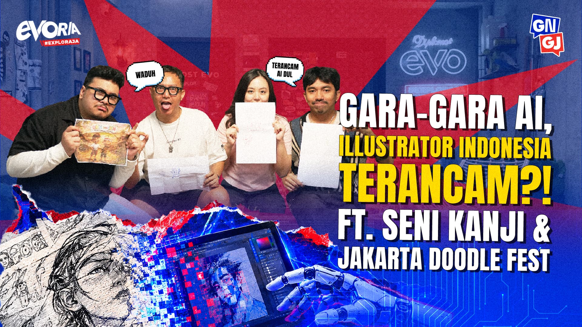 Gara-Gara AI, Illustrator Indonesia Terancam?! Ft. Seni Kanji & Jakarta Doodle Fest - GNGJ S3